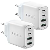 40W USB C Ladegerät, Gcstnn Schnellladegerät 2er-Pack 4 Port PD3.0 QC3.0 USB C...