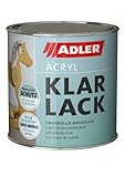ADLER Acryl Klarlack Matt 125 ml - Acryllack mit Grundierwirkung, Grund- und...