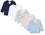 TupTam Baby Jungen Langarm Wickelshirt Baumwolle 5er Set, Farbe: Mehrfarbig 7,...