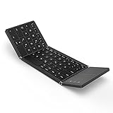 ASHU Faltbare Bluetooth Tastatur mit Touchpad, Wiederaufladbare Ultra-Dünne...