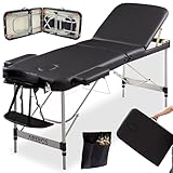 Arebos Mobile Massageliege 60 cm Breit klappbar & höhenverstellbar 3 Zonen Massagebett...