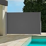 【Breiter 20 cm】 BelleMax Seitenmarkise ausziehbar, 180x300+20cm, Wandmakise...