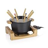 Princess Bambus Fondue Pure Black - geeignet für bis zu 8 Personen, 800 Watt, 1,5L...