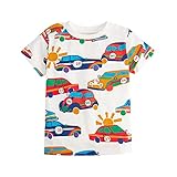Kurzarm-T-Shirts für Kleinkinder, Jungen, Baumwolle, lässig, Auto-Grafik,...
