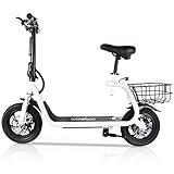 Elektro Scooter, Windgoo E-Scooter mit Doppelbremsen 12 Zoll klappbarer...