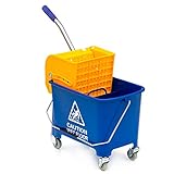 Wisch-Star Reinigungswagen mit Presse, 40x27x35cm mit 19 Liter Putzeimer mit Auswringer,...