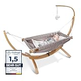 CHILDOO Baby Hängematte [QuickFix-Schlaufe] Babywiege Babybett Federwiege mit Gestell...