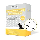 PiuPet® Katzennetz drahtverstärkt 4 x 3 m I für Balkon und Fenster I...