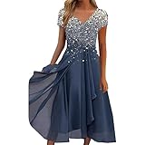 Damen Kleider Spitzenkleid Chiffon Cocktailkleid Festliches Ballkleid Brautjungfernkleider...