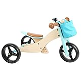 small foot Trike 2 in 1 Türkis aus Holz, Drei-und Laufrad, mit verstellbarem Sitz und...