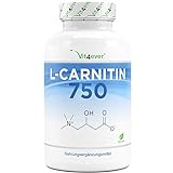 L-Carnitin - 180 vegane Kapseln - Hochdosiert mit 3000 mg pro Tagesportion -...