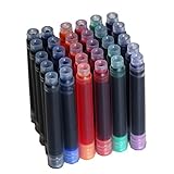 30 PCS Jinhao Füllfederhalter Tintenpatronen 6 Farben Set Color Schwarz, Blau,...