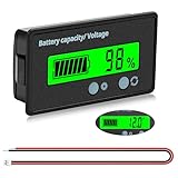 VooGenzek Batteriekapazitäts Voltmeter Monitor, Universelle Blei-Säure-Lithium...