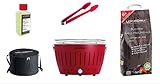 LotusGrill Starter-Set Classic 1x Grill Feuerrot mit USB-Anschluß, 1x Buchenholzkohle 2,5...