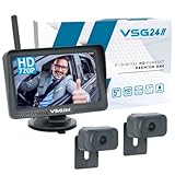 VSG24 5“ HD Set 2 Kameras Funk Rückfahrsystem Premium ONE für PKW, KFZ Set...