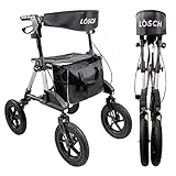 TABAS Rollator faltbar und leicht I Outdoor Rollator mit Luftbereifung, inkl. Sitzfläche...