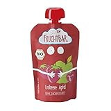 FruchtBar-Bio Quetschie Erdbeere, Apfel, im Quetschbeutel, 8x100g