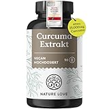 NATURE LOVE® Curcuma Extrakt 15000mg - 90 Kapseln - hochdosiert 95% Curcumin pro Kapsel -...