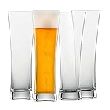 SCHOTT ZWIESEL Weizenbierglas Beer Basic 0,3 l (4er-Set), geradlinige Weizengläser für...