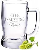 GRAVURZEILE Leonardo Bierkrug mit Gravur - Trauzeuge - Personalisiert mit Name - Geschenk...