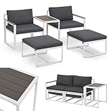 Juskys Gartenmöbel Sofa Set 5-teilig Bari mit Tisch & Polster - Metall Gartenlounge -...