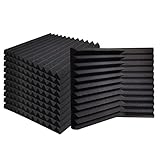 Ikaufen 48 Stück Akustikschaumstoffplatten, 5,1 x 30,5 x 30,5 cm,...