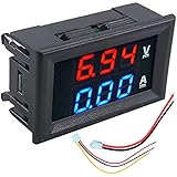 Retoo Mini Digital Voltmeter Amperemeter mit LCD Anzeige 10A, Voltmeter Messgerät Tester...