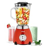 60er Jahre Retro Standmixer | 6-Fach Metallmesser | 1,5 Liter ml | 850 Watt | Glas...