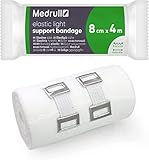 Medrull 2 Stück Dauerelastische Universal Binden 8cm x 4 m Elastic Light BANDAGE -...