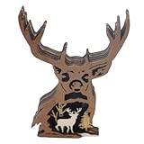 PRETYZOOM holzblende Wand Waldtier Dekoration Hirsch-Silhouette-Skulptur...