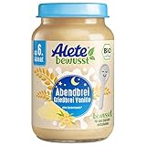 Alete Bio Gläschen Abendbrei Grießbrei Vanille, Babynahrung in Bio-Qualität,...