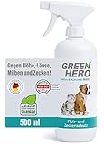 Green Hero Floh- und Zeckenschutz 500 ml das Zeckenspray und Flohmittel für Hunde und...