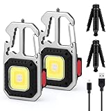 WolinTek 2PCS COB Schlüsselanhänger-Taschenlampe,Mini...