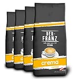 DER-FRANZ Crema Kaffee, Ganze Bohne, 1000 g (4er-Pack)