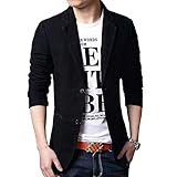 Allthemen Sakko Herren Jackett Sportlich Slim Fit Freizeit Blazer Schwarz L