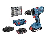 Bosch Professional 18V System Akku Schlagbohrschrauber GSB 18V-21 (inkl. 2x2,0 Ah Akku,...