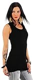 Mellice Damen Longshirt Tank Top Longtop (XL, Schwarz)