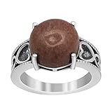 Einfach Rutilquarz Edelstein 925 Sterling Silber Jahrgang Boho Frauen Ring (66 (21.0))