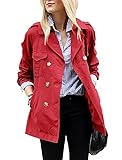 Damen Casual Double Breasted Utility Parka Anorak Jacke Mode Leicht Mantel Outwear mit...