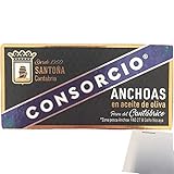 Consorcio Anchoas en aceite de oliva 'Sardellenfilet in Olivenöl' (45g Dose) + usy Block