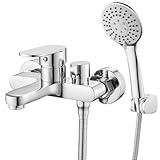 Badewannenarmatur mit Handbrause Mischbatterie Badewanne Chrom Wannenarmatur mit Brause...