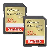 SanDisk Extreme SDHC UHS-I Speicherkarte 2er-Pack 32 GB (V30, 100 MB/s Übertragung, U3,...