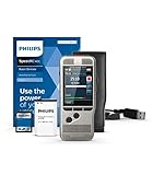 Philips DPM7000 Digitales Diktiergerät, Bedienung per Schiebeschalter, 2 Mikrofone für...