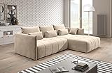 Furnix Ecksofa YALTA mit Schlaffunktion und Bettkasten - Couch L-Form Sofa mit Kissen -...