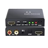 HDMI 2.0 Audio Splitter, Audio Extractor, unterstützt 4K 60Hz YUV 4:4:4 HDR HDMI I...