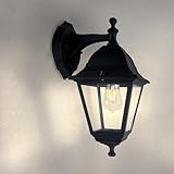 Ledvion Vela S, Klassische Wandleuchte außen, Schwarz, E27 Fassung, Wandlampe,...