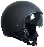 Jethelm Helm Motorradhelm Rollerhelm Chopperhelm mit Sonnenblende RALLOX 710...