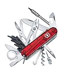 Victorinox, Taschenmesser, Cyber Tool Lite, 91 mm, rot transparent (34 Funktionen, Klinge,...