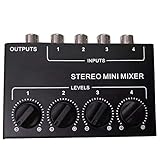 PYNQ Mini Stereo Rca 4-Kanal passiver Mixer kleiner Mixer Stereo Spender für Live und...