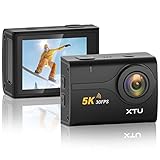 Action Cam XTU 5K 20MP Unterwasserkamera 40M Wasserdicht WiFi Helmkamera mit Zwei Zoll...